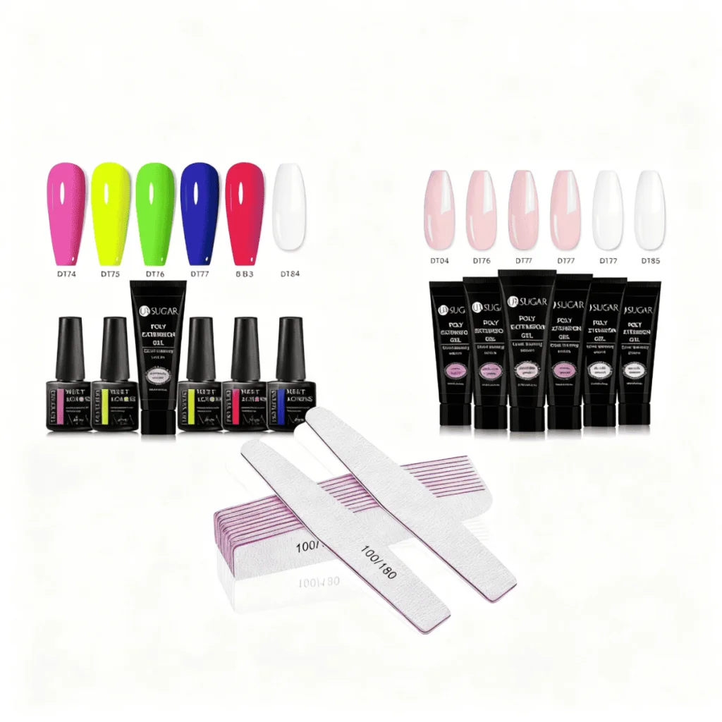 Set Gel UV, Set 6 Lacuri de Unghii si Set Pile Unghii