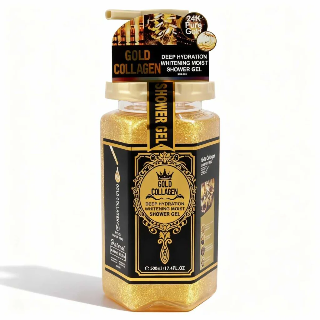 Set Gel de Duș cu Colagen și Aur 24K, Gel de dus 24K Gold și Scrub de corp cu colagen - imagine 2