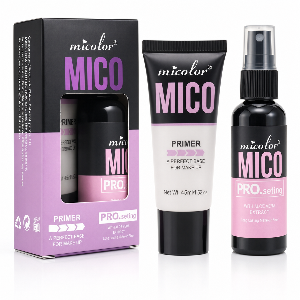 Set Machiaj 2 în 1 Primer si Spray de Fixare MICO, 2 piese - imagine 2