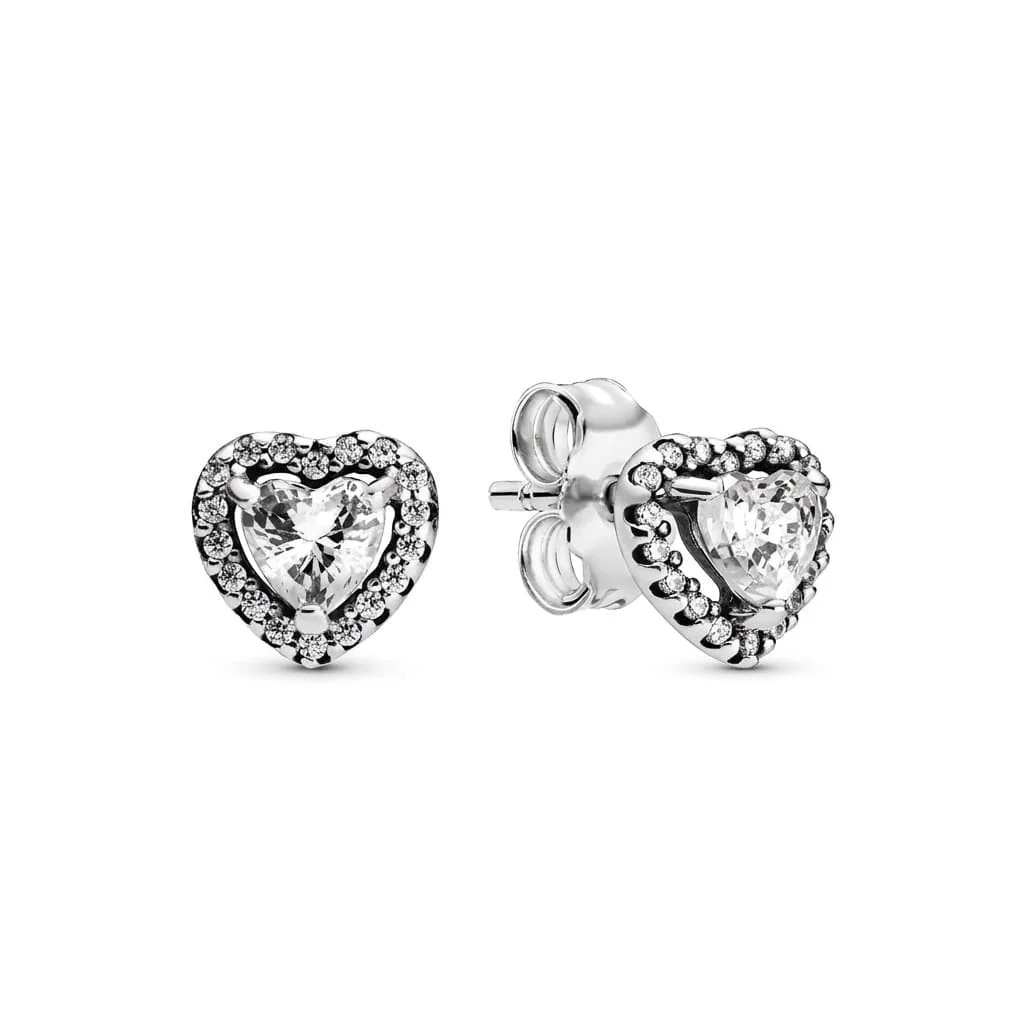 Set bijuterii, Cercei și Brățară, White Crystal Heart - imagine 5