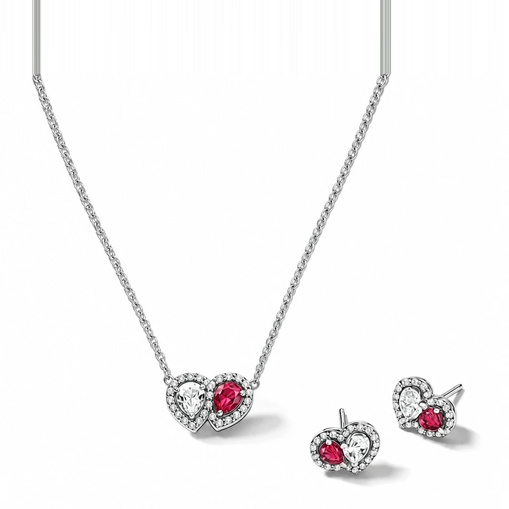 Set bijuterii Cercei și Colier, Crystal Grace - imagine 2