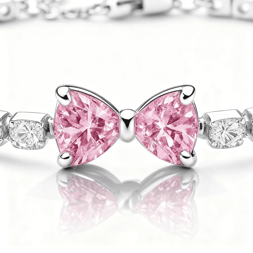 Set bijuterii Colier și Brățară, Pink Bow - imagine 3