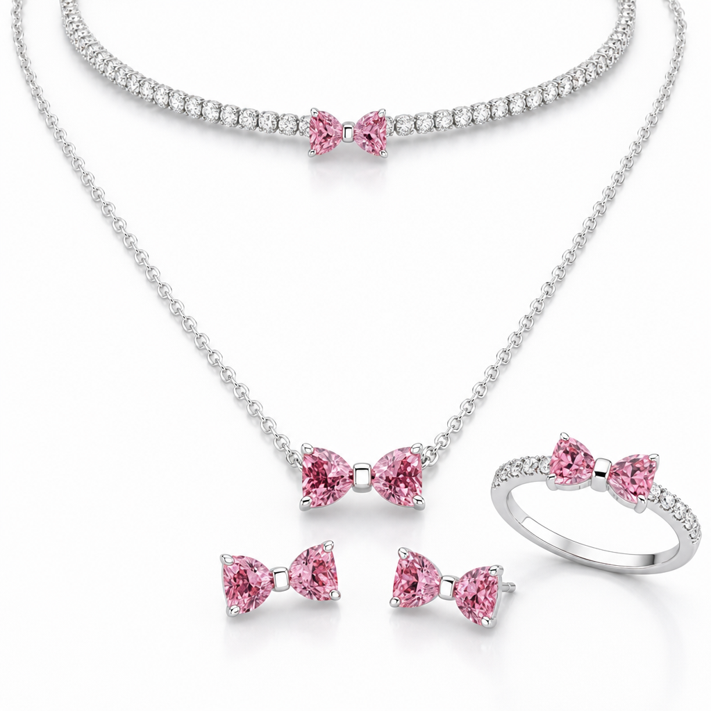 Set bijuterii, Pink Bow - imagine 3