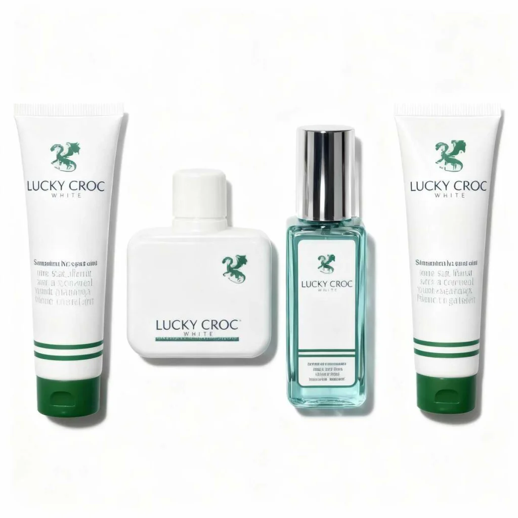 Set cadou Lucky Croc White, 4 piese - imagine 2