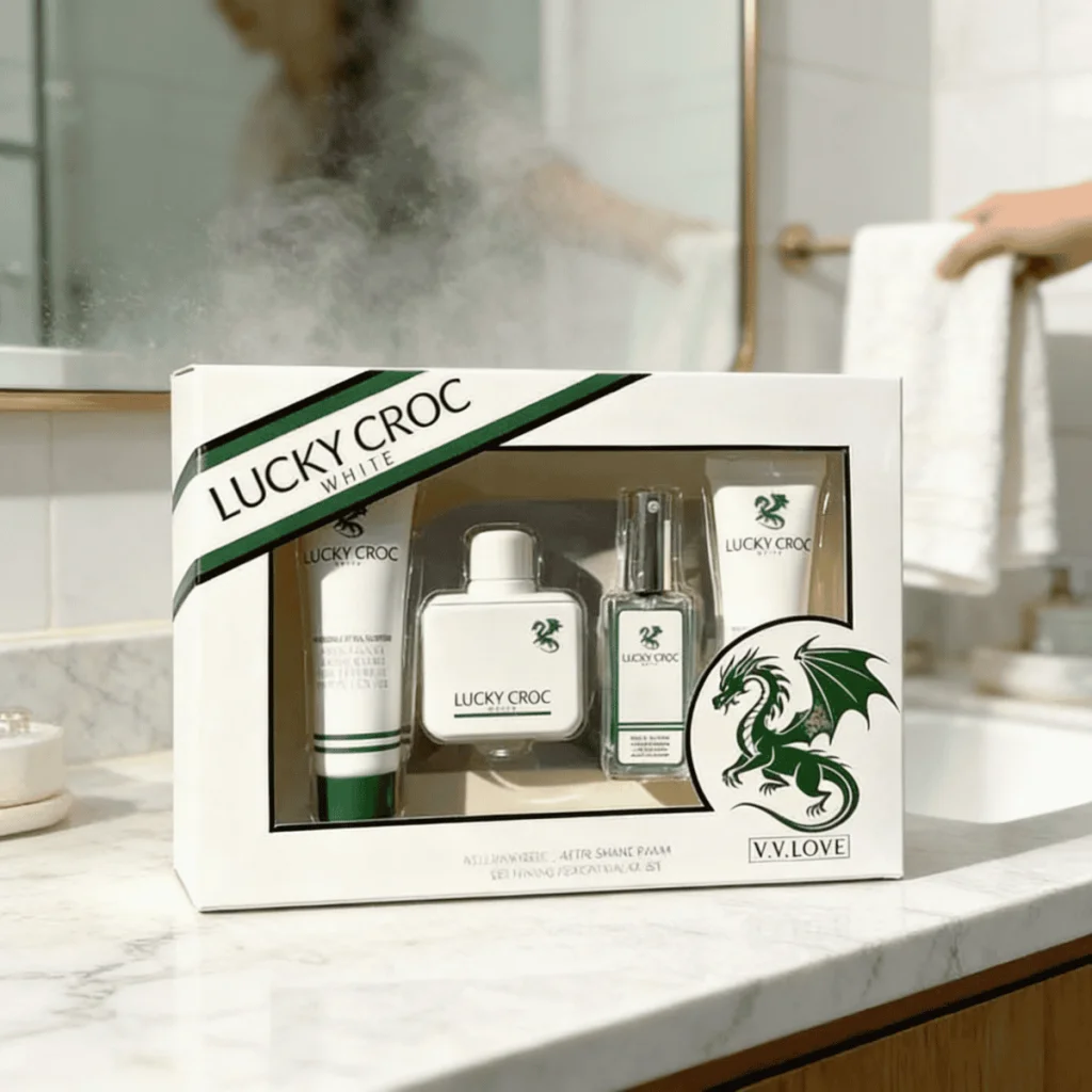 Set cadou Lucky Croc White, 4 piese - imagine 3