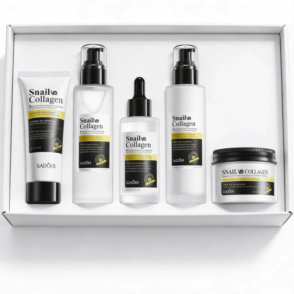 Set cadou Snail Collagen pentru îngrijirea tenului, Sadoer, 5 piese - imagine 3