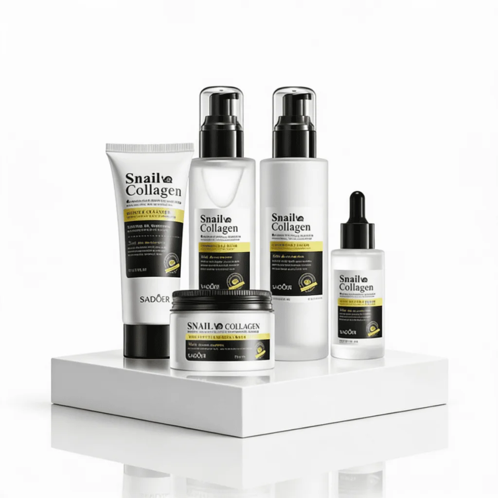 Set cadou Snail Collagen pentru îngrijirea tenului, Sadoer, 5 piese - imagine 2