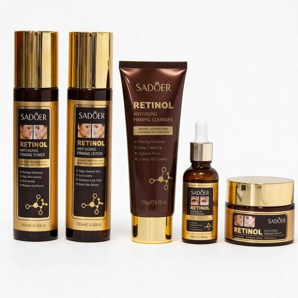Set cadou anti imbatranire, cu retinol, Sadoer, 5 piese - imagine 2