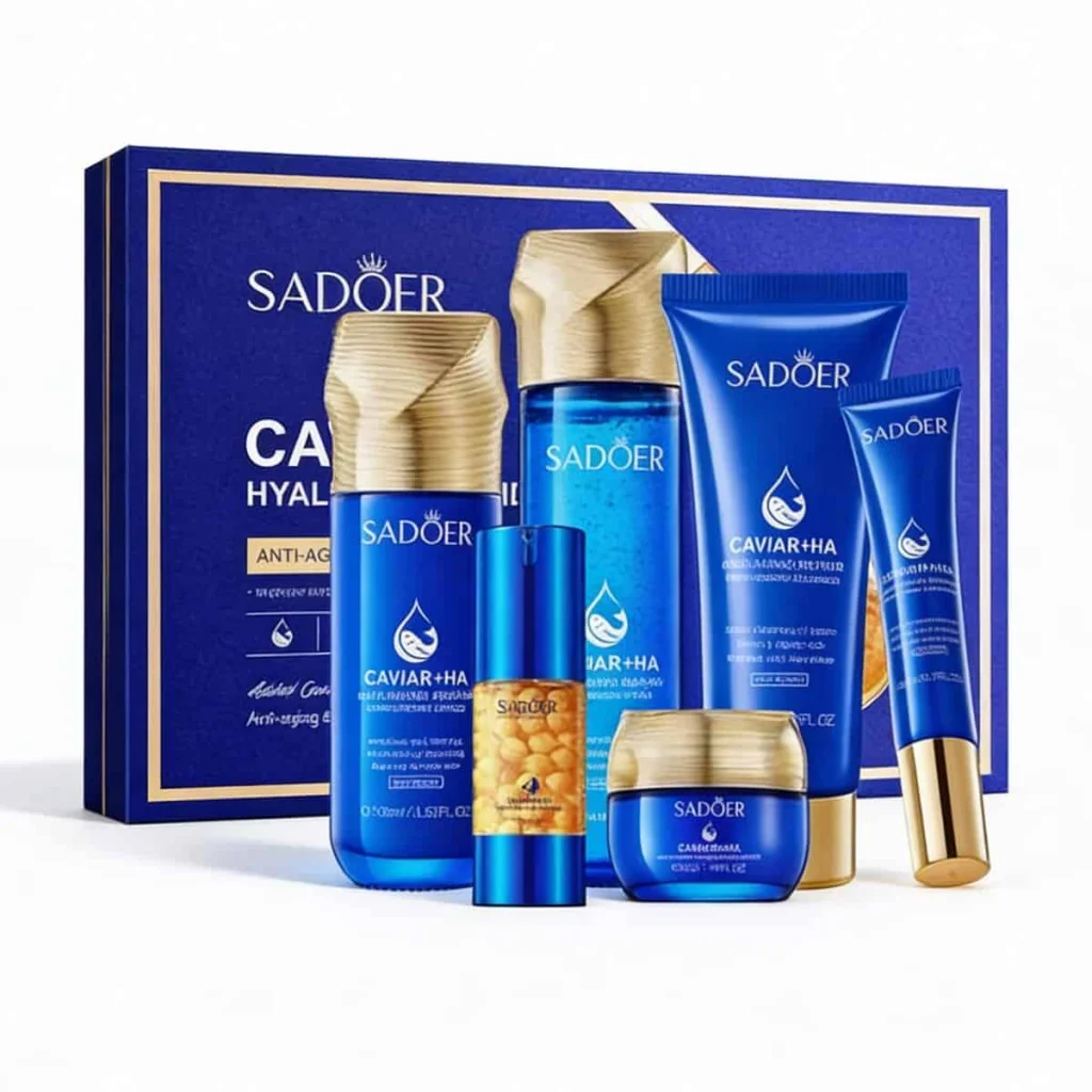 Set cadou cosmetic premium cu caviar, Sadoer, 6 piese