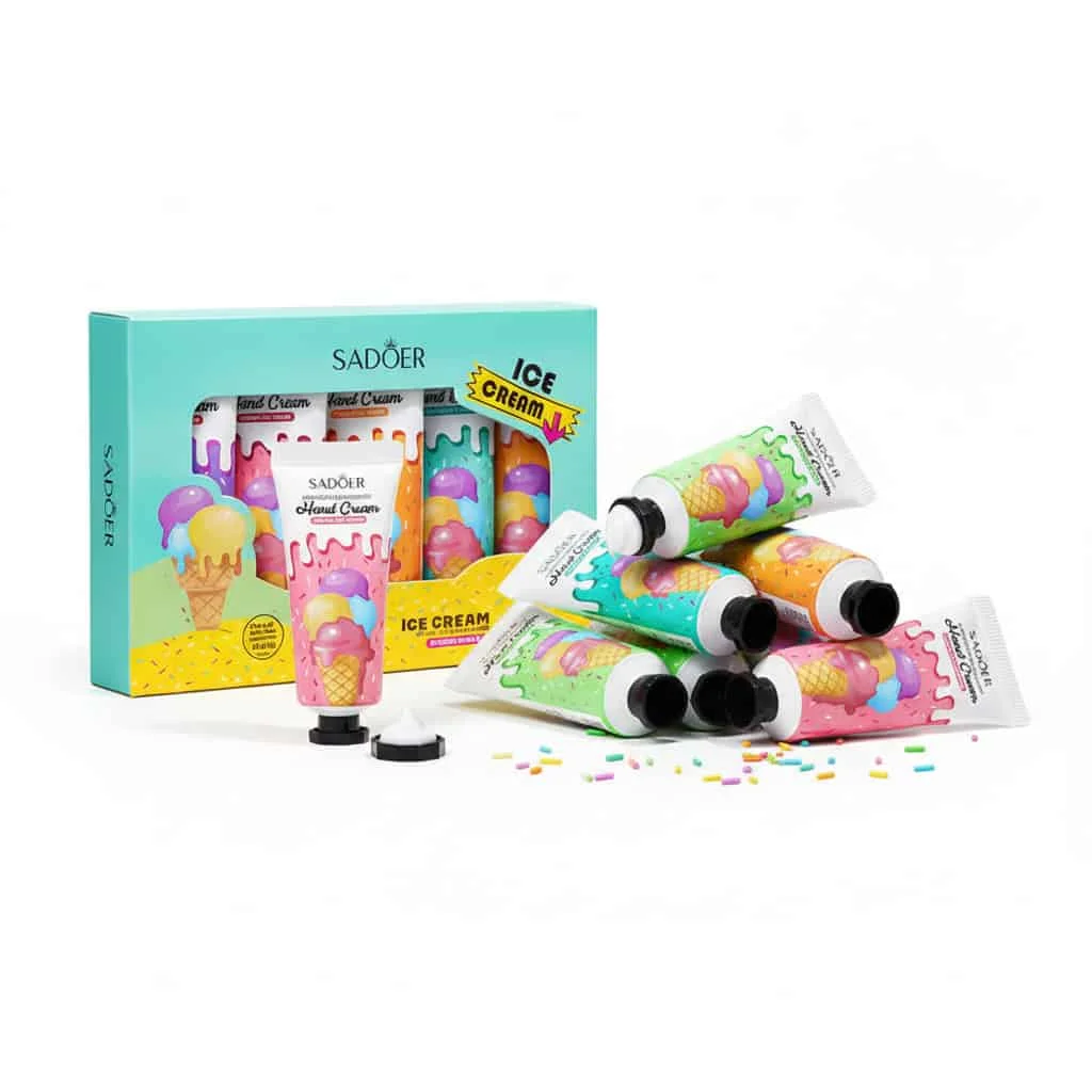 Set cadou cu creme de maini, Ice Cream, 5 piese - imagine 3