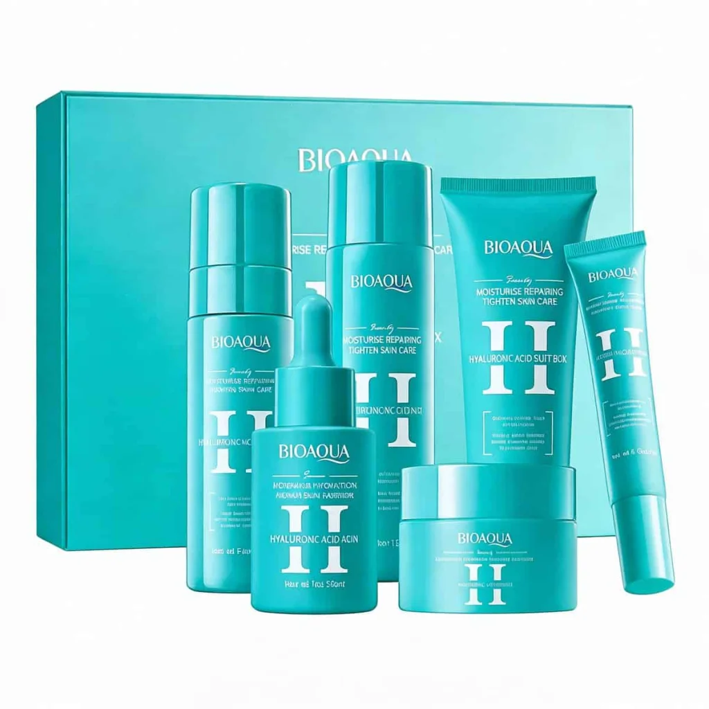 Set cadou de ingrijire, cu acid hialuronic, Bioaqua, 6 piese
