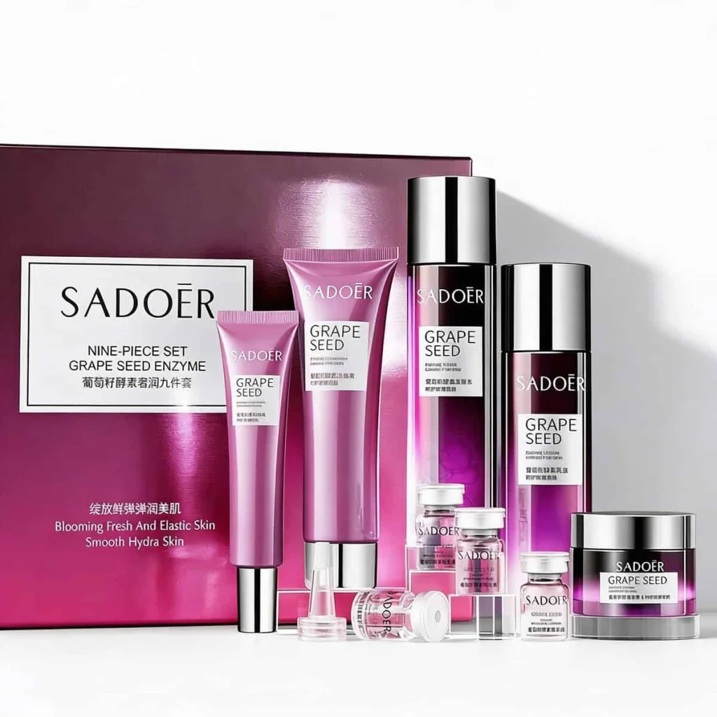 Set cadou de ingrijire, cu struguri, Sadoer, 9 piese