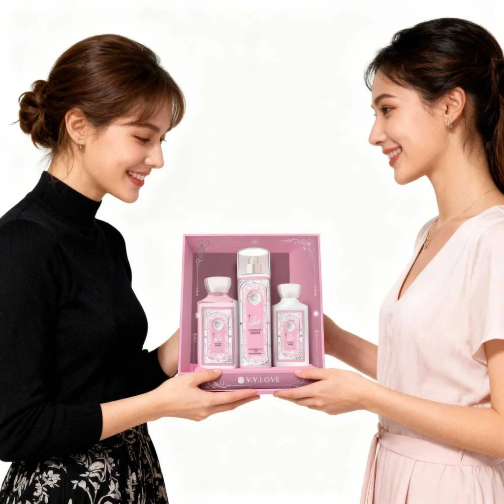 Set cadou oriental Crimson Bloom, 3 piese - imagine 2