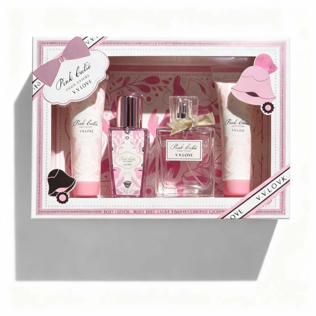 Set cadou parfum floral, Eleganță în Petale, 4 piese