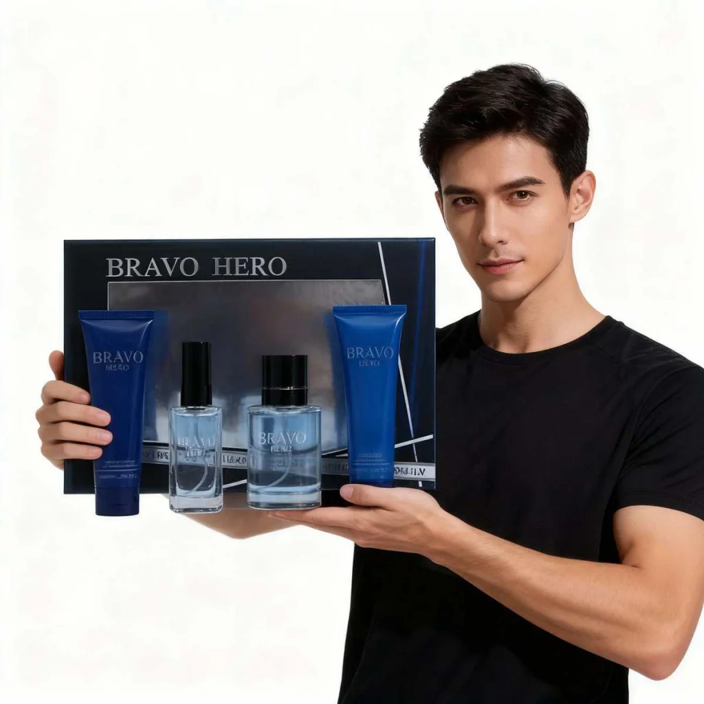 Set cadou parfum și cosmetice Bravo Hero, 4 piese - imagine 6