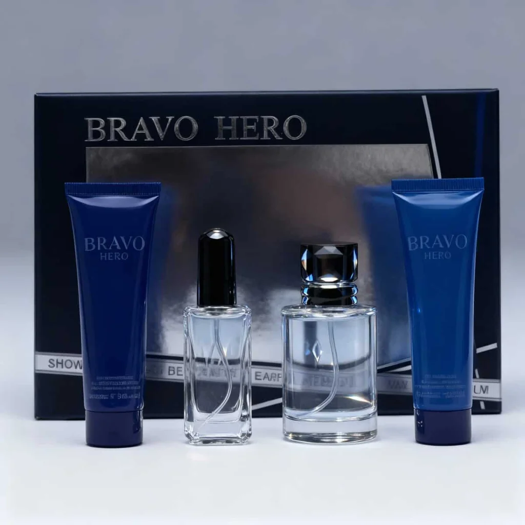 Set cadou parfum și cosmetice Bravo Hero, 4 piese - imagine 7
