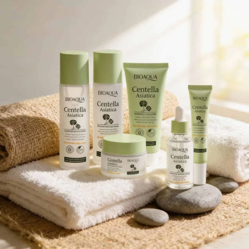Set cadou pentru îngrijirea tenului cu Centella Asiatica, Bioaqua, 6 piese - imagine 3