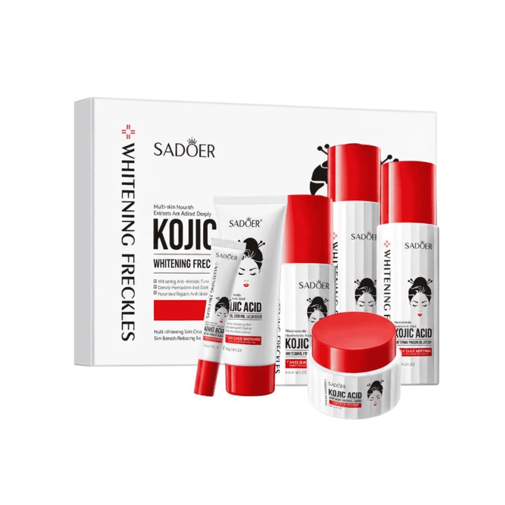 Set cadou pentru îngrijirea tenului cu acid Kojic, Sadoer, 6 piese