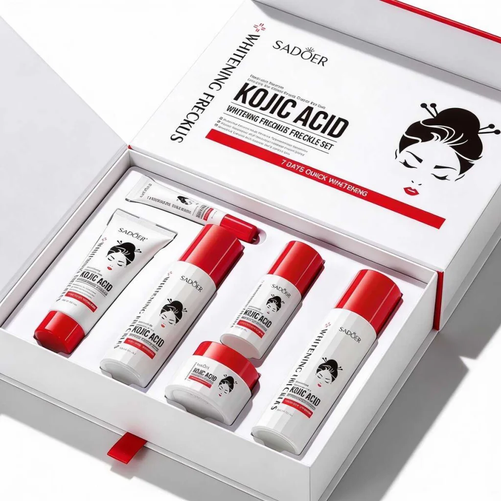 Set cadou pentru îngrijirea tenului cu acid Kojic, Sadoer, 6 piese - imagine 2