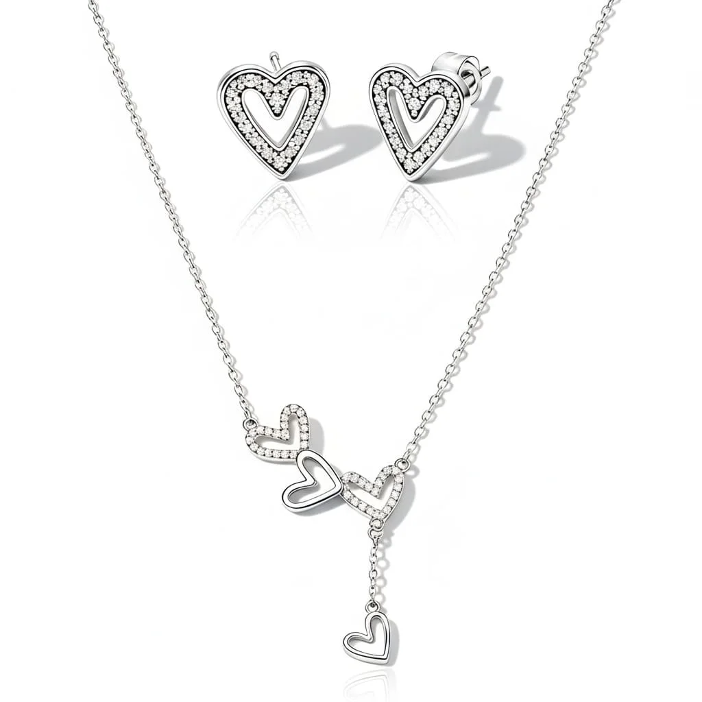 Set de bijuterii Love cu detalii romantice