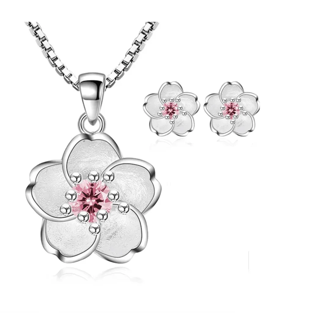 Set de bijuterii Sakura cu design floral