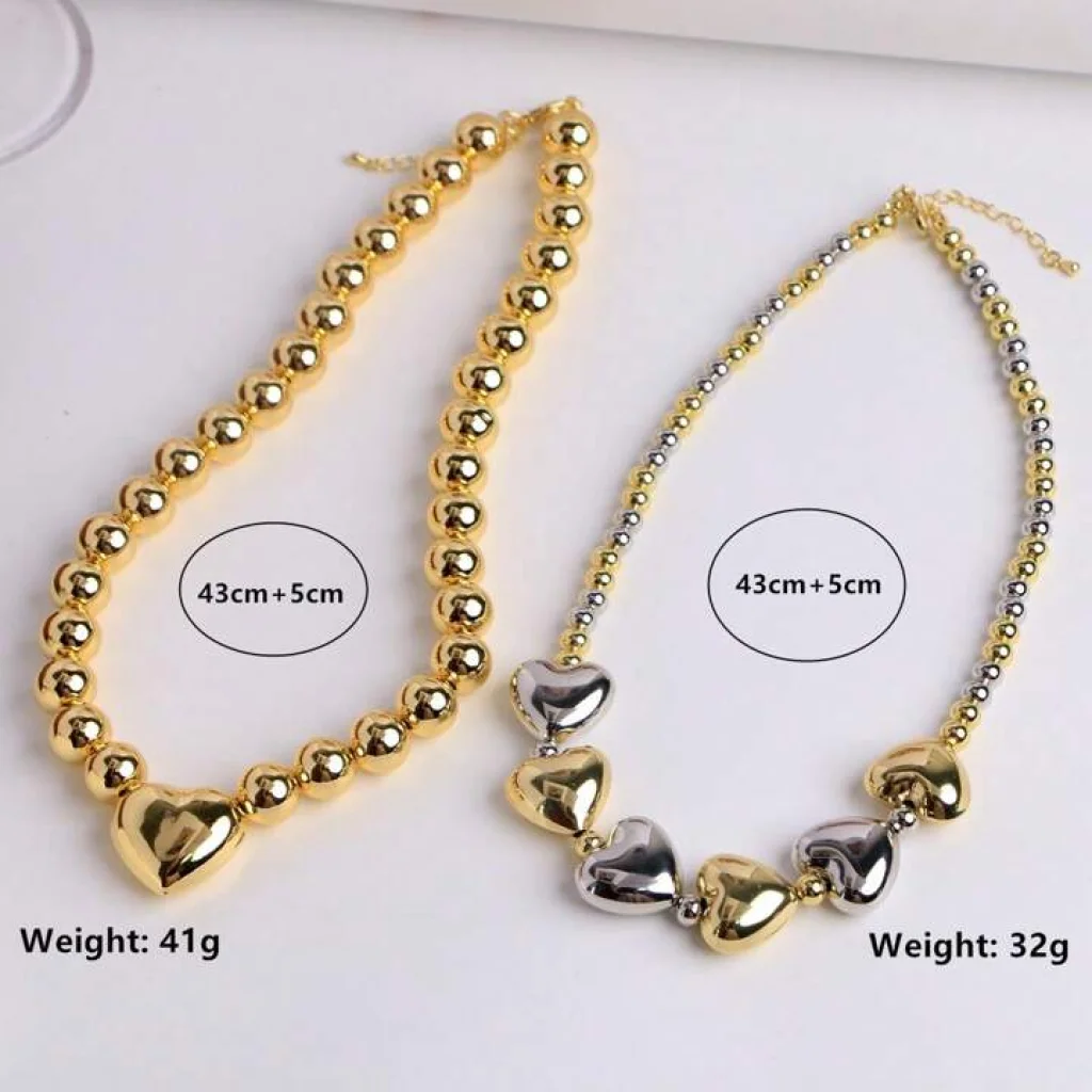 Set de două coliere Cyber Heart cu mărgele - imagine 3