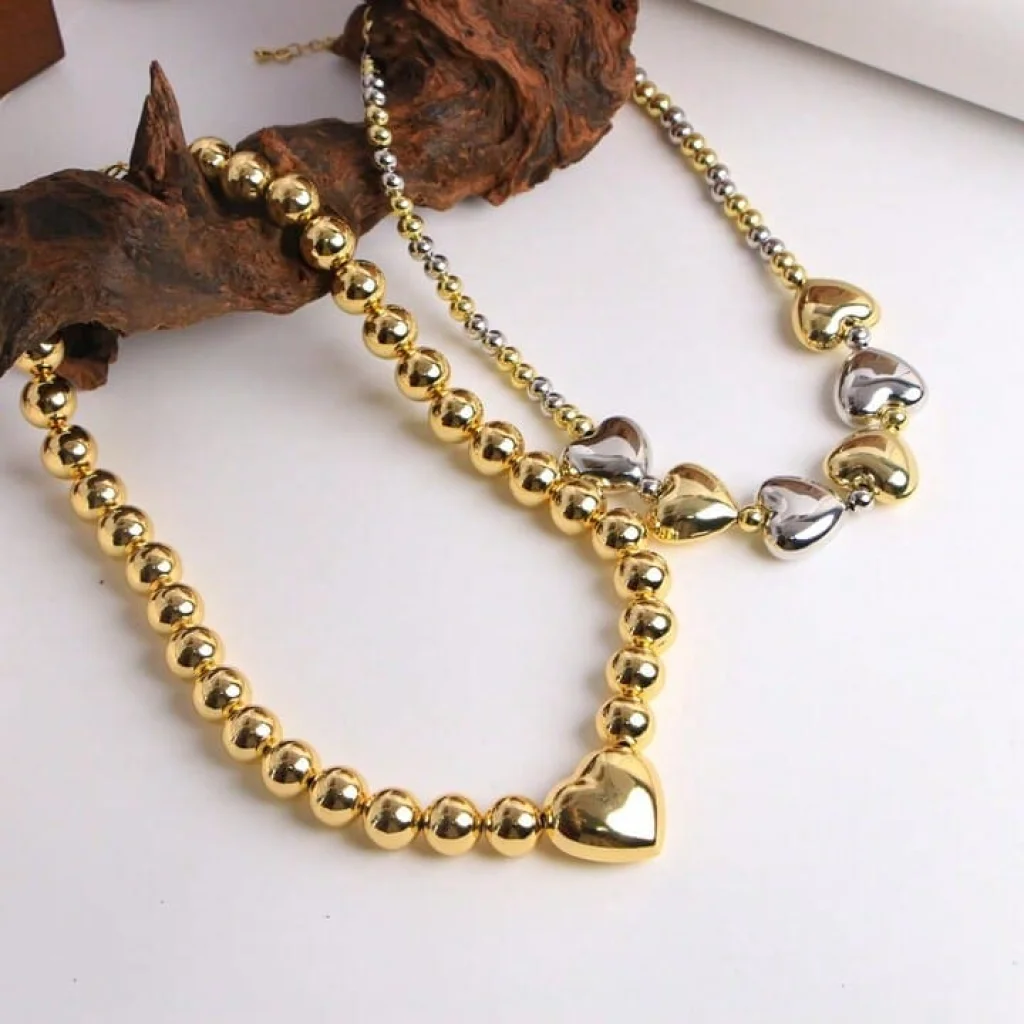 Set de două coliere Cyber Heart cu mărgele - imagine 4