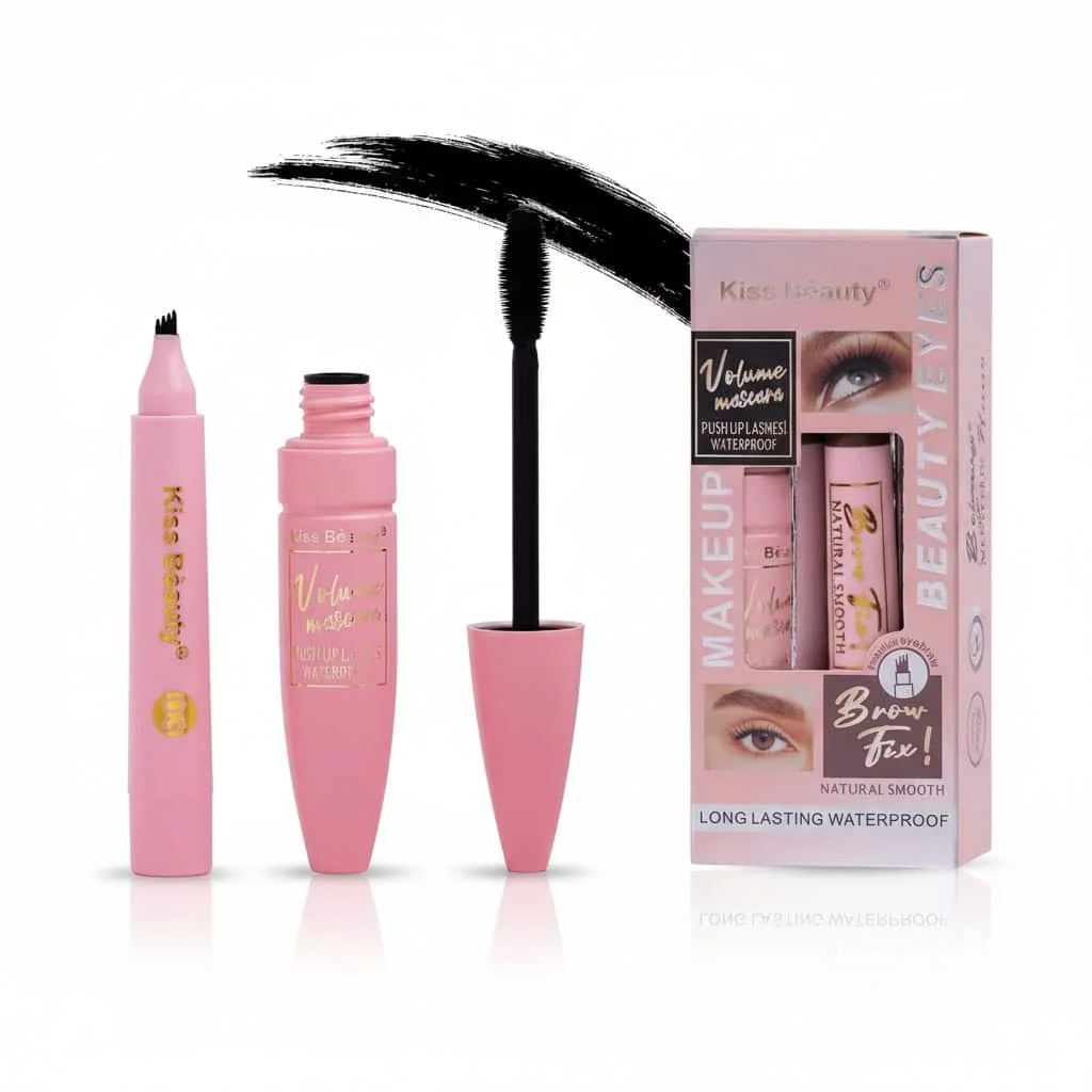 Set gel de sprancene si mascara pentru volum, KISS BEAUTY - imagine 2