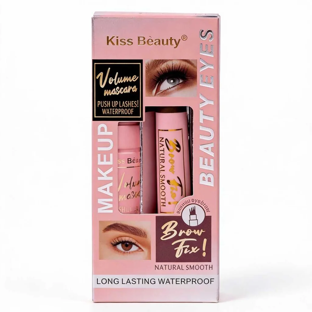 Set gel de sprancene si mascara pentru volum, KISS BEAUTY