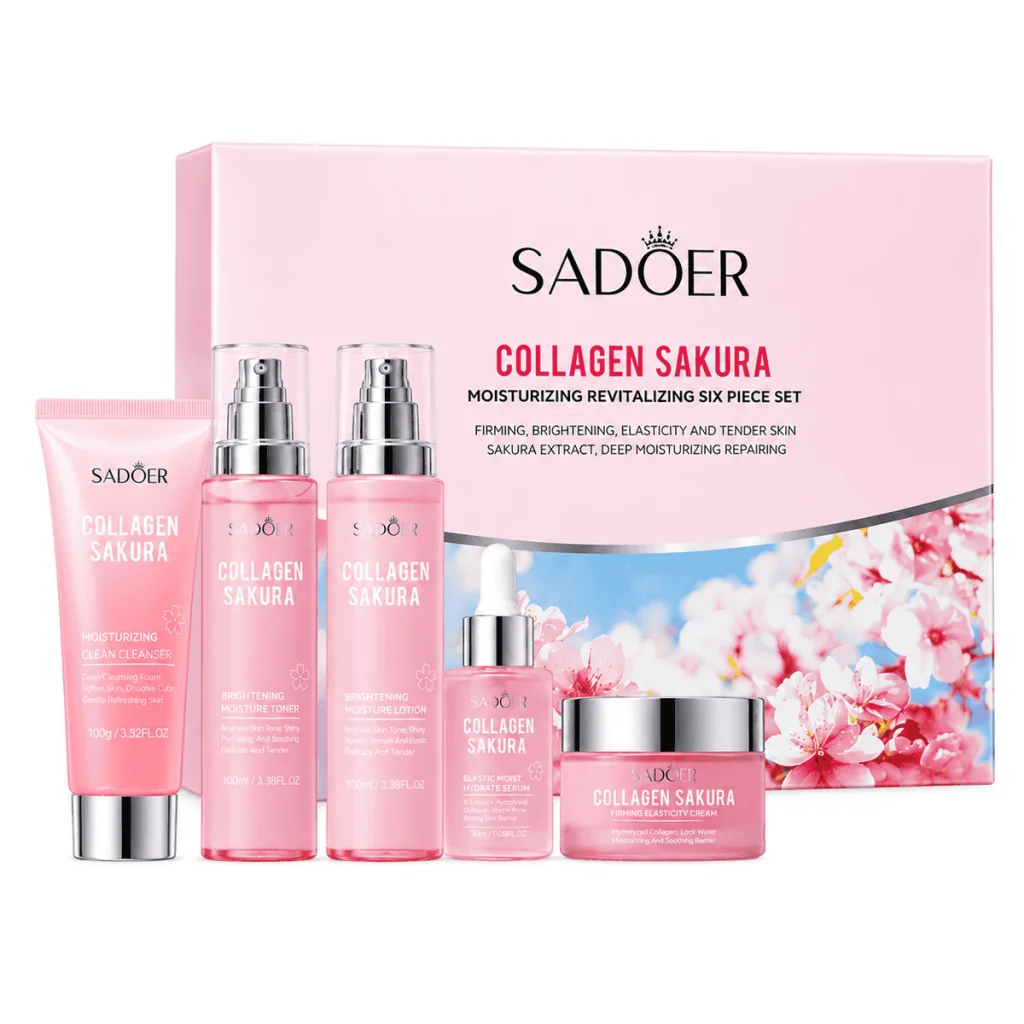 Set îngrijire ten, Sadoer, Collagen Sakura, 6 piese
