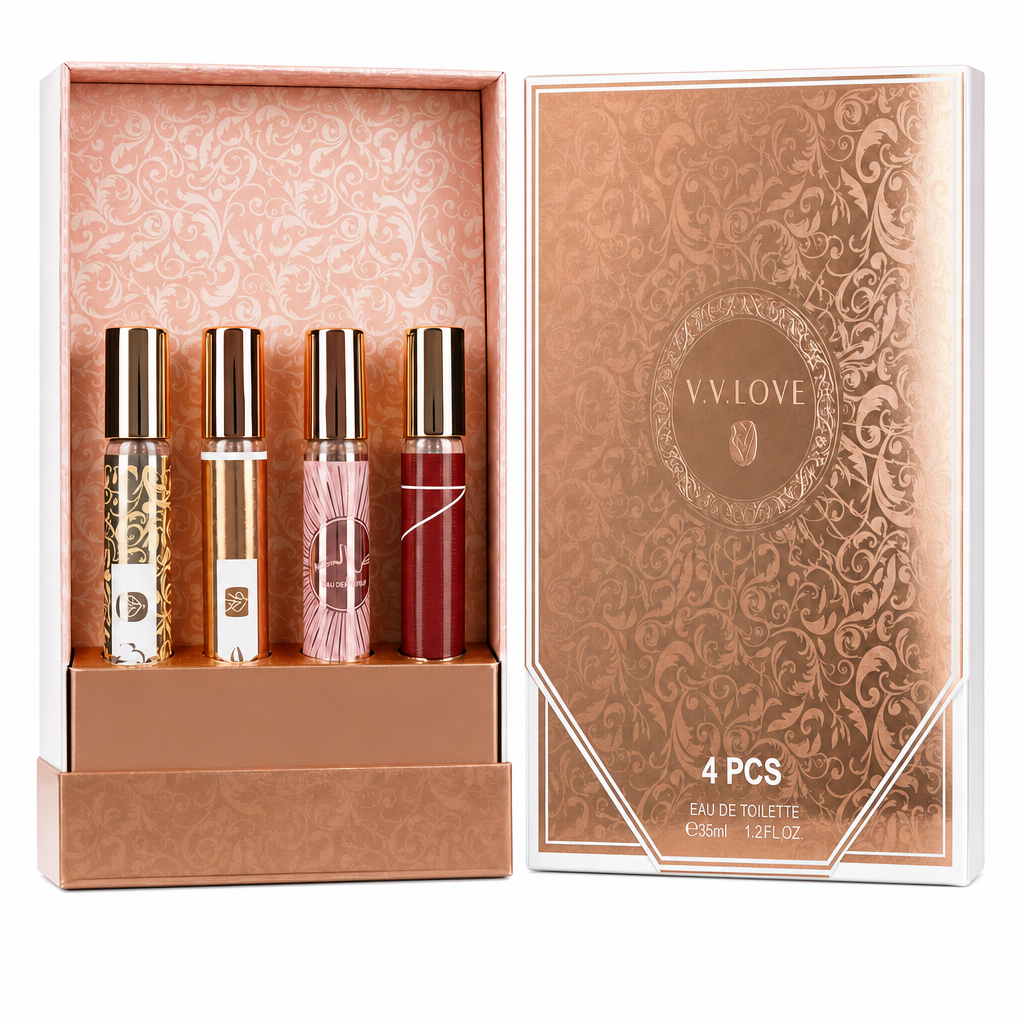 Set mini parfumuri pentru femei, V.V.LOVE, 4 x 35 ml