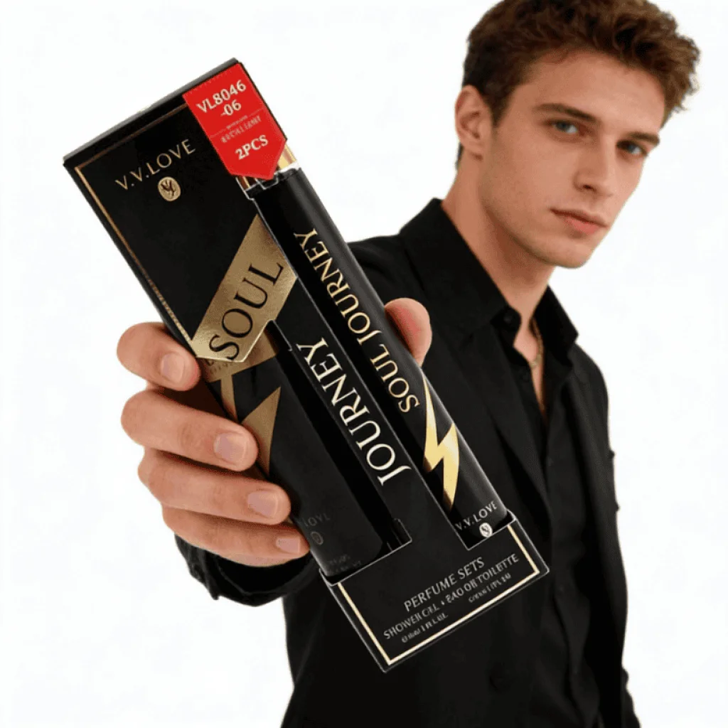 Set parfum și gel de duș pentru bărbați, V.V.LOVE, 2 piese - imagine 2