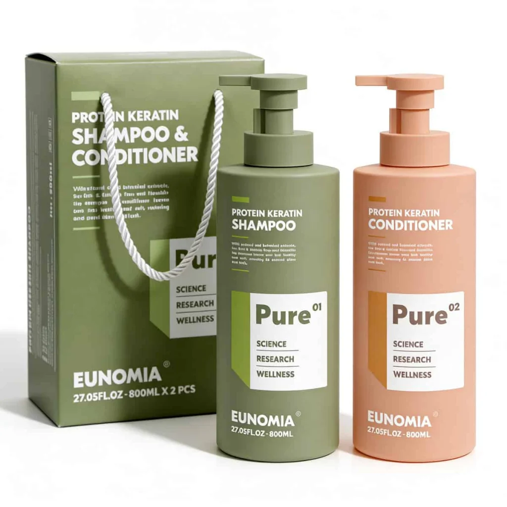 Set șampon si balsam de păr cu proteine și keratină, Eunomia, 800 ml - imagine 3