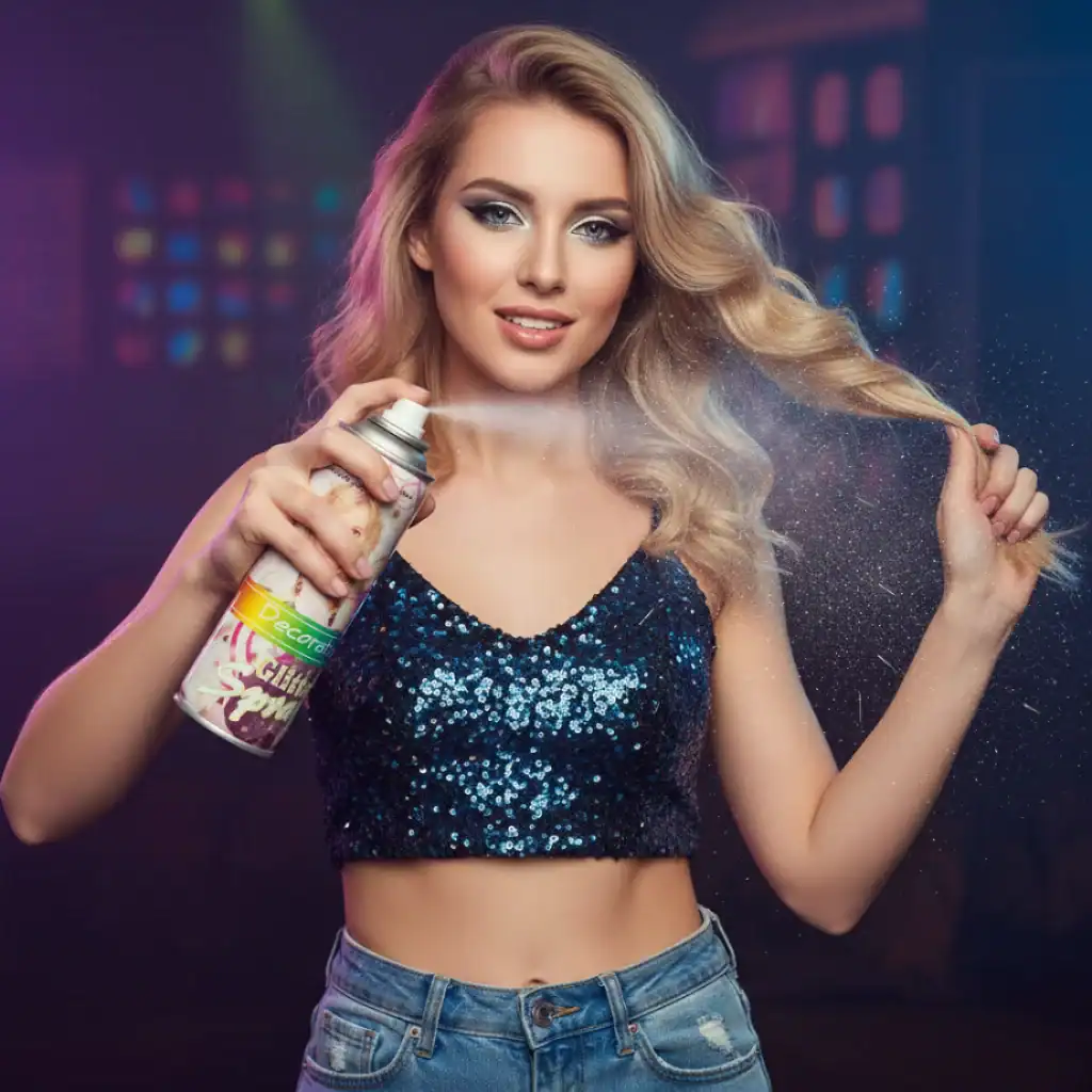 Spray de păr cu sclipici argintiu - imagine 3