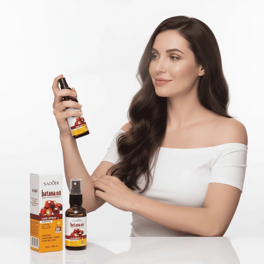 Spray nutritiv pentru păr cu ulei de batana, SADOER, 30 ml - imagine 3
