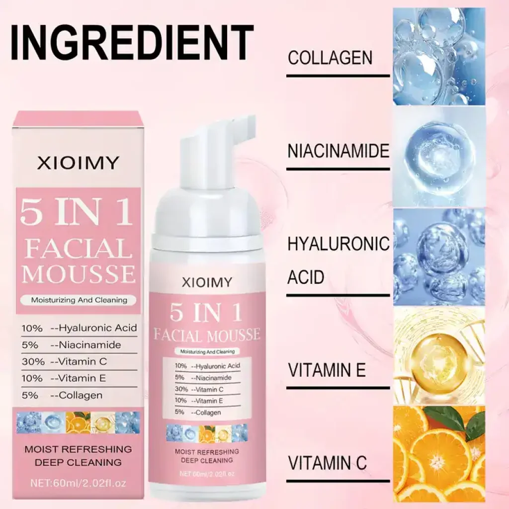 Spumă de curățare facială cu Vitamina C 60 ml - imagine 3