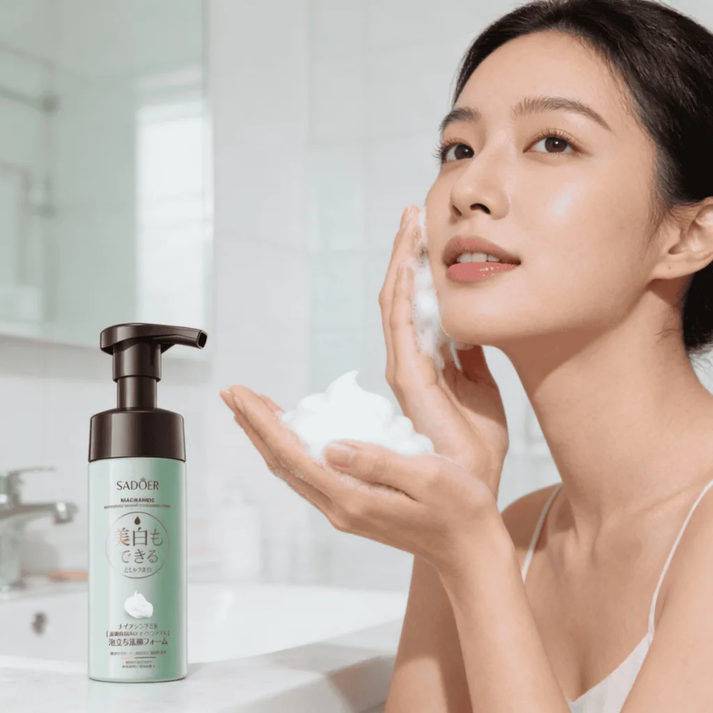 Spumă de curățare facială cu niacinamide, Sadoer, 150 ml - imagine 4