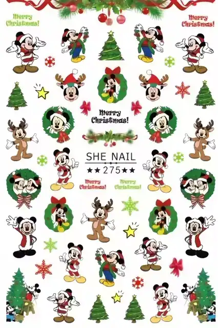 Stickere Unghii, Mickey Mouse de Crăciun - imagine 2