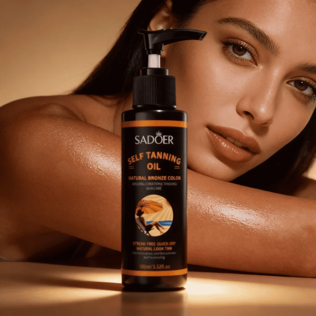 Ulei autobronzant cu efect lucios și bronz natural Sadoer, 100 ml - imagine 4