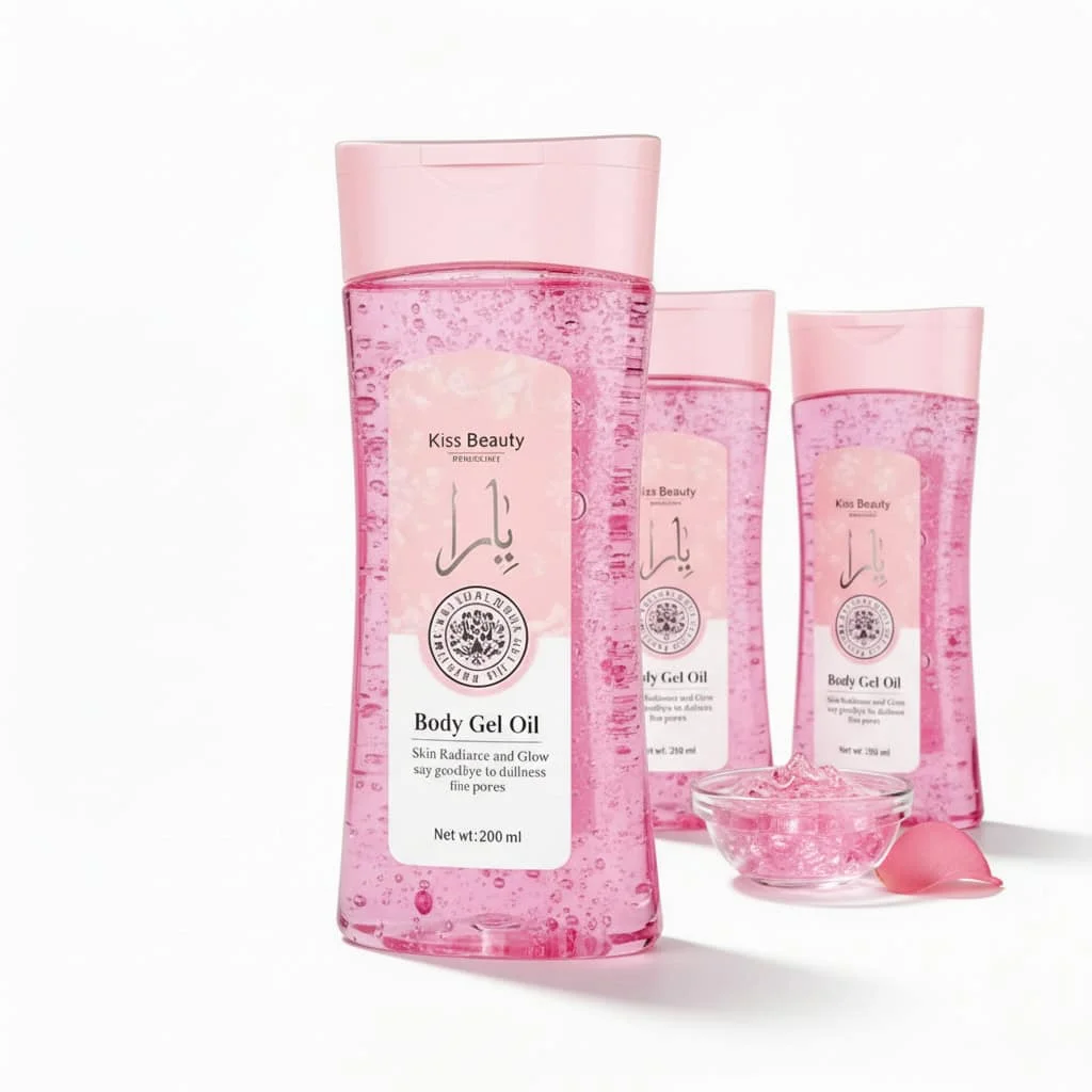 Ulei-gel de corp pentru strălucire, Kiss Beauty, 200 ml - imagine 3