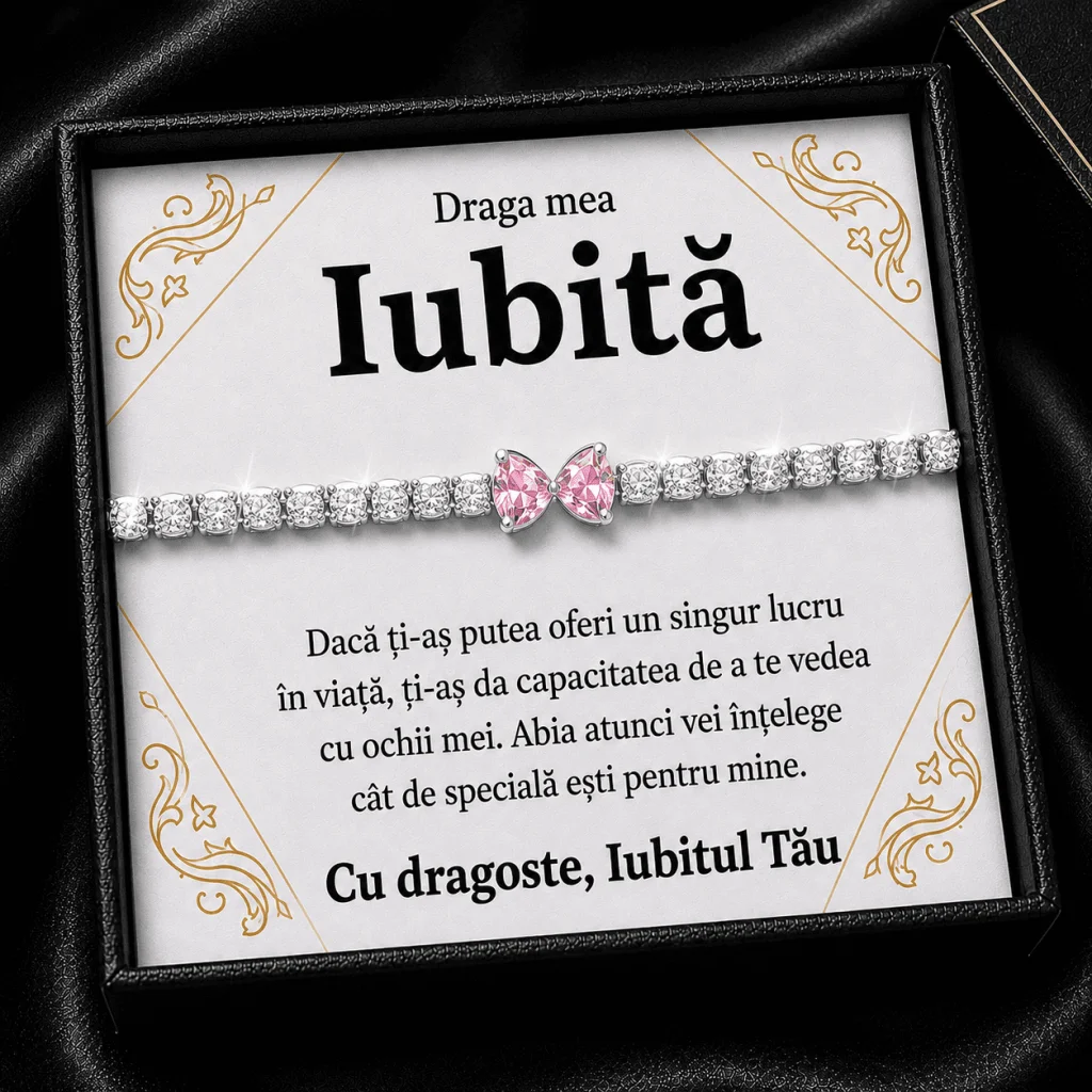 Brățară Elegantă cu Fundiță Roz – Cadou pentru Iubita Mea - imagine 2