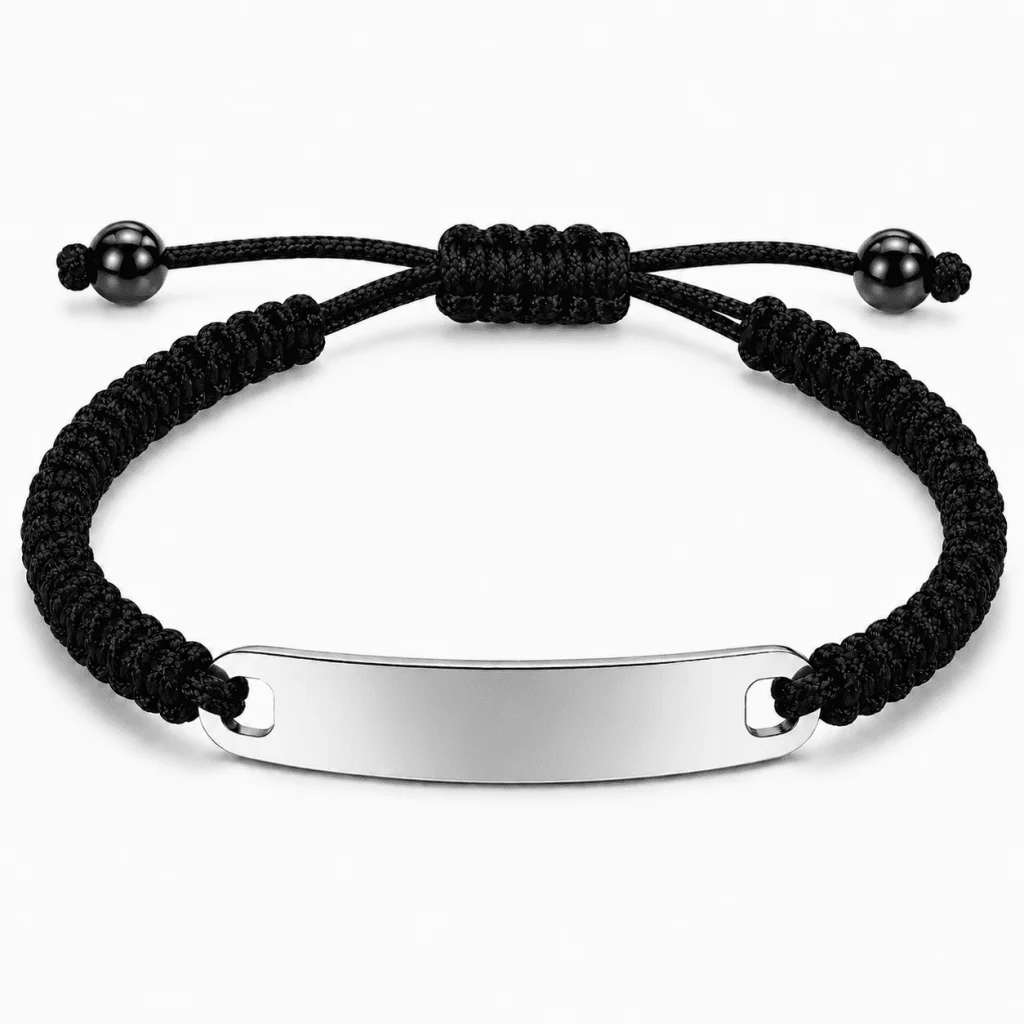 Brățară cu mesaj personalizat, negru - imagine 2
