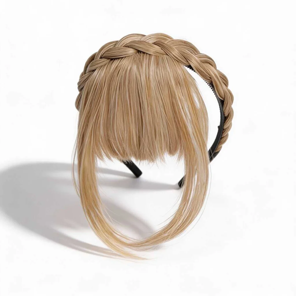 Extenise păr sintetic tip cordeluță împletită cu breton - imagine 6