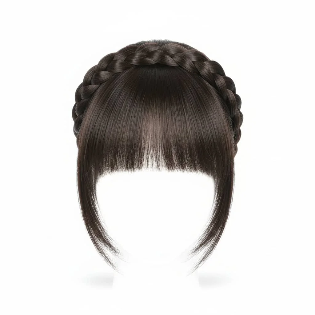 Extenise păr sintetic tip cordeluță împletită cu breton, culoarea cafelei