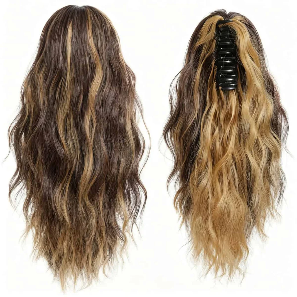 Extensie de păr cu clamă, wavy balayage, 35 cm