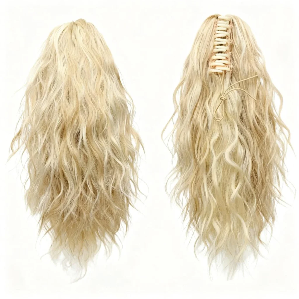 Extensie de păr cu clamă, wavy blonde balayage, 35 cm