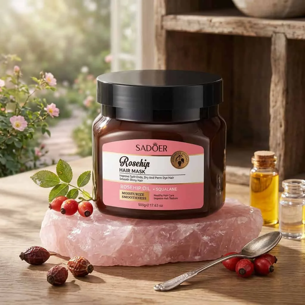Mască de păr cu ulei de măceșe, SADOER, 500 g - imagine 4