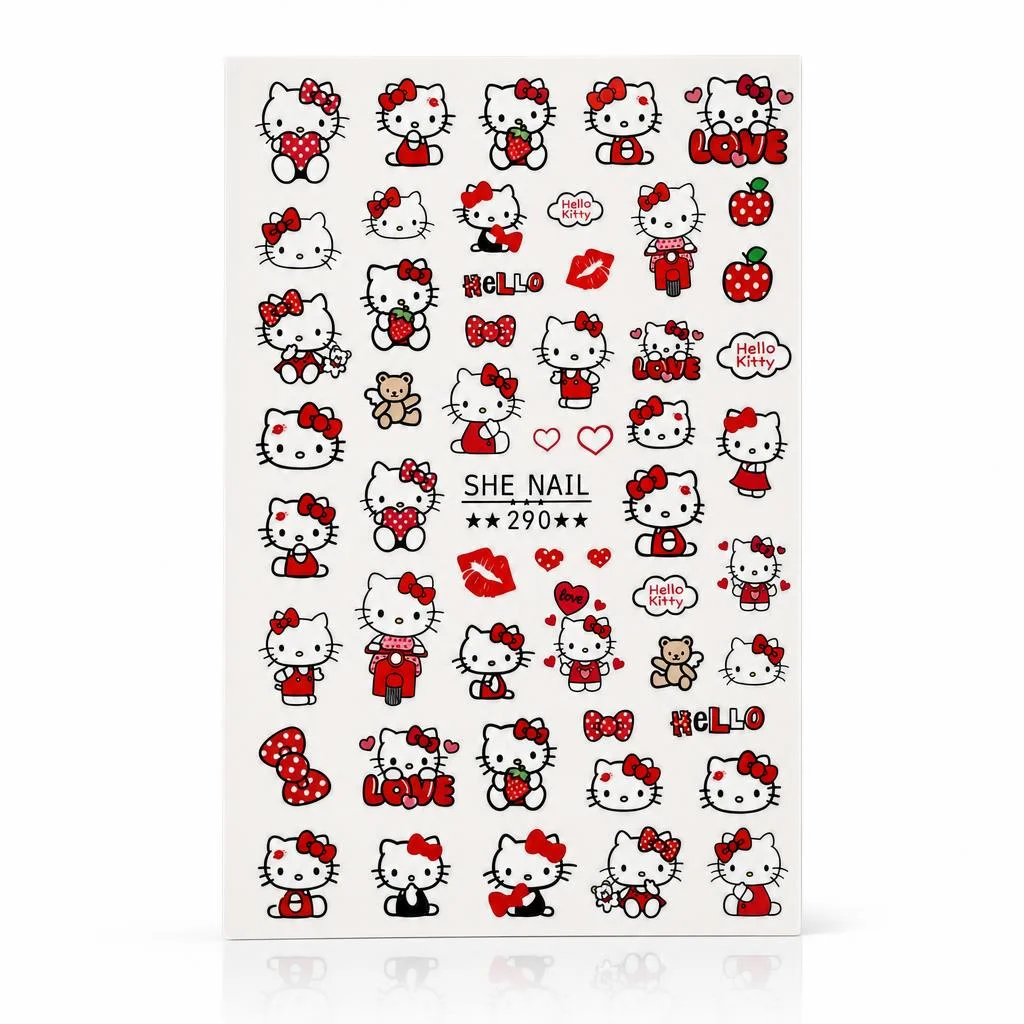 Nail Stickers, Adorable Character Hello Kitty
