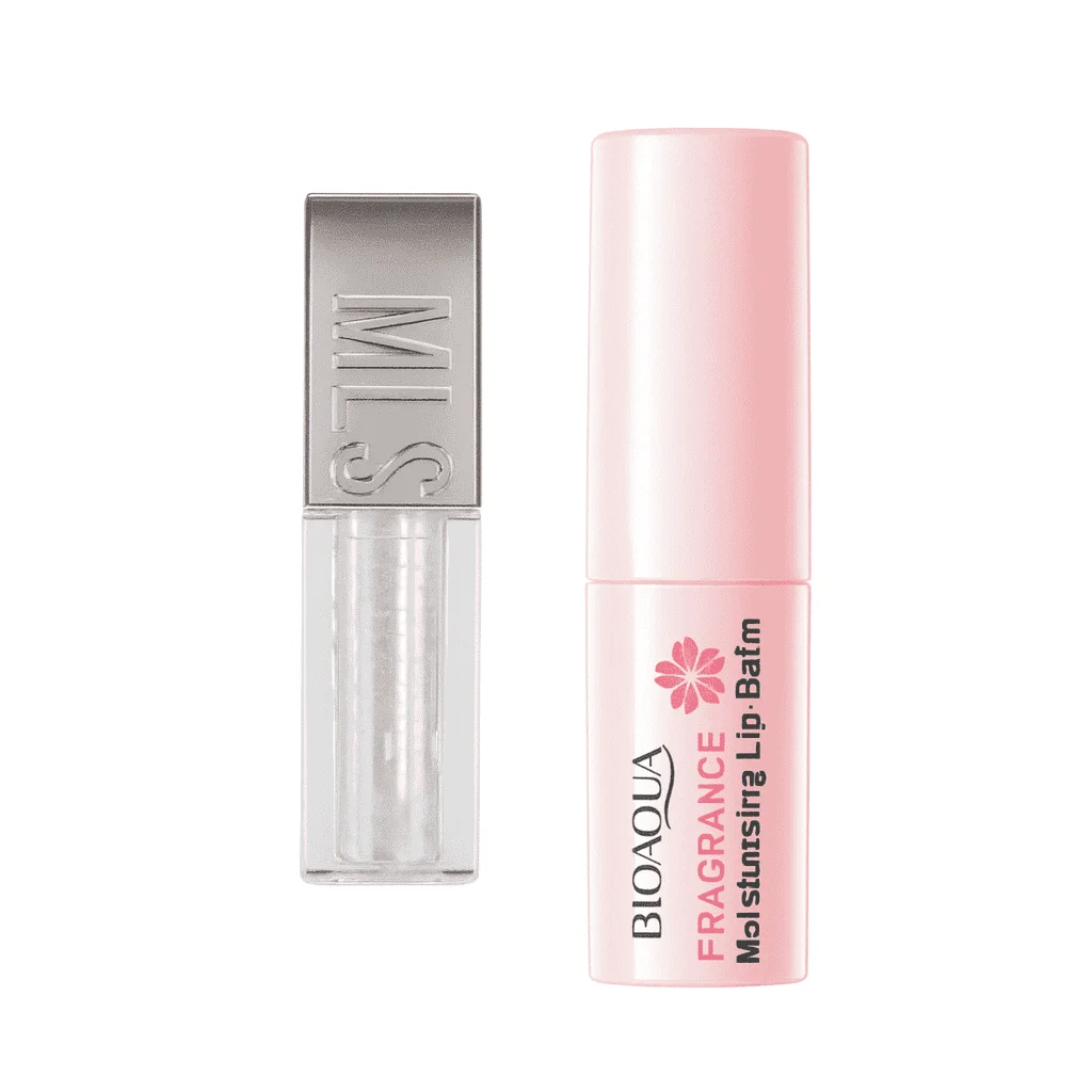 Pachet buze perfecte - Luciu strălucitor + Balsam hidratant Sakura