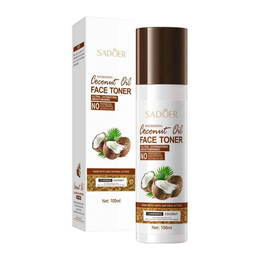 Pachet îngrijire față - Toner + Cremă cu Ulei de Cocos - imagine 2